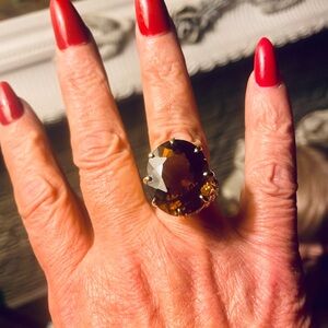 Smokey topaz hand made ring